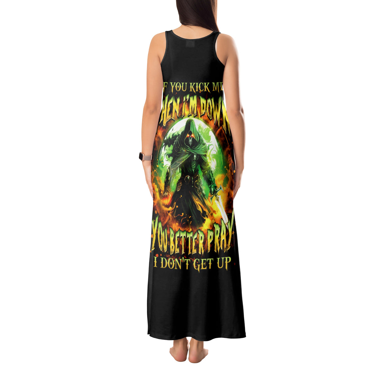 Fairy Skull Tank Maxi Dress In My Next Life I Want To Be The Karme Fairy - Wonder Print Shop