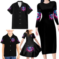 Witch Skull Family Matching Long Sleeve Bodycon Dress and Hawaiian Shirt Buckle Up Buttercup You Just Flipped My Bitch Switch - Wonder Print Shop