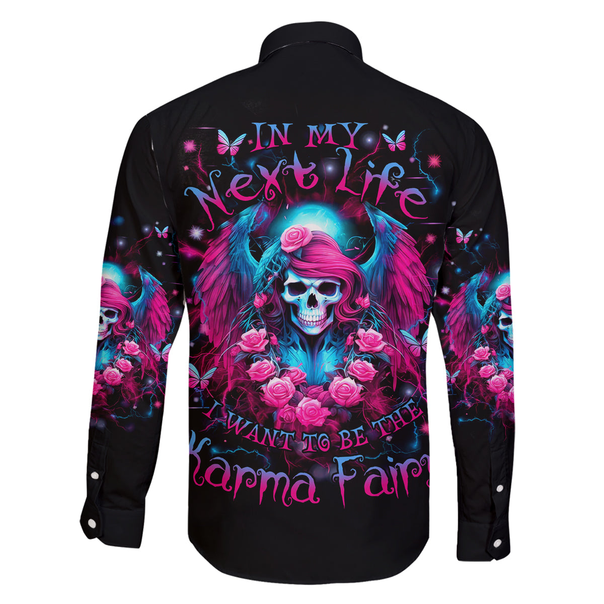 Witch Skull Family Matching Long Sleeve Bodycon Dress and Hawaiian Shirt Buckle Up Buttercup You Just Flipped My Bitch Switch - Wonder Print Shop