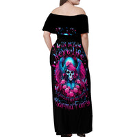 Witch Skull Off Shoulder Maxi Dress Buckle Up Buttercup You Just Flipped My Bitch Switch - Wonder Print Shop