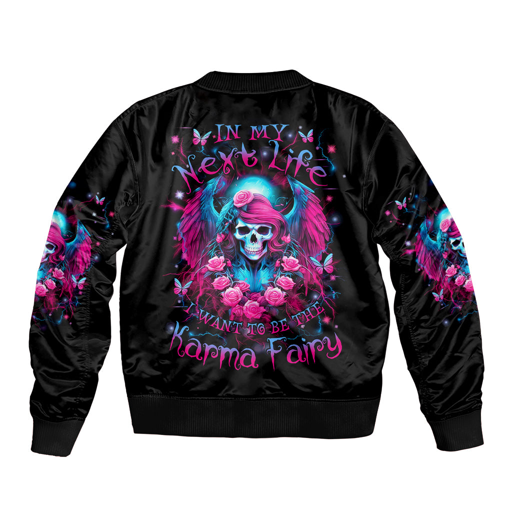 Witch Skull Sleeve Zip Bomber Jacket Buckle Up Buttercup You Just Flipped My Bitch Switch - Wonder Print Shop