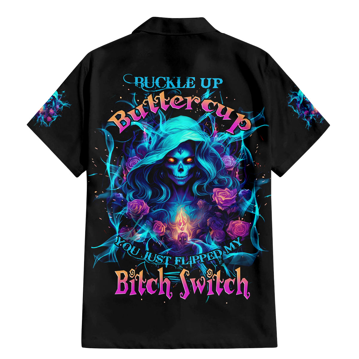 Witch Skull Family Matching Mermaid Dress and Hawaiian Shirt I'm A Good Person But Don't Give Me A Reason To Show My Evel Side - Wonder Print Shop