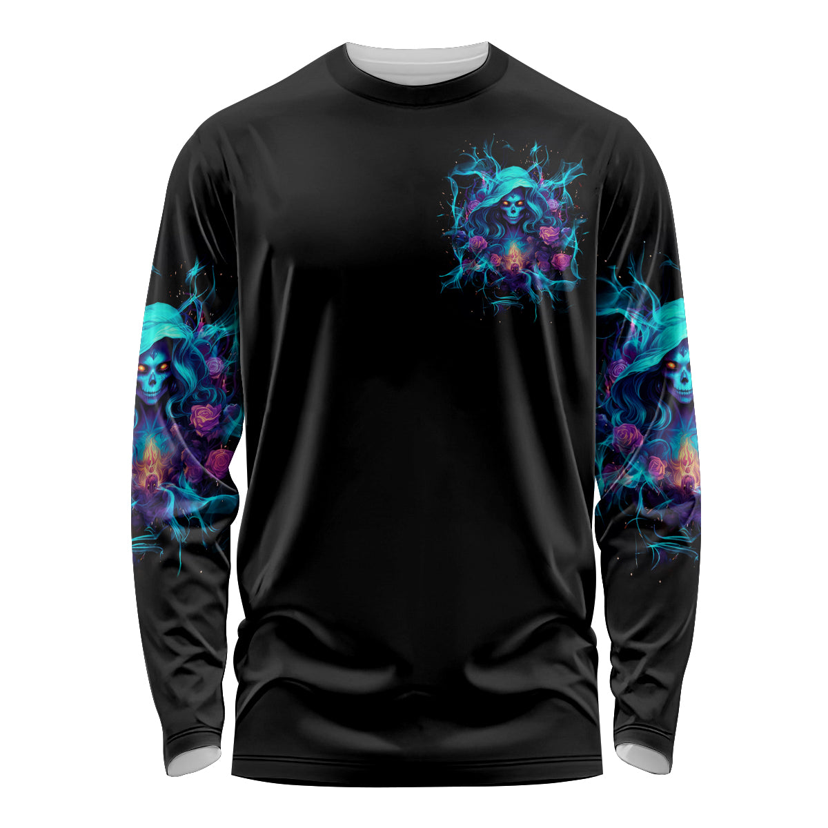 Witch Skull Long Sleeve Shirt I'm A Good Person But Don't Give Me A Reason To Show My Evel Side - Wonder Print Shop