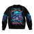 Witch Skull Sleeve Zip Bomber Jacket I'm A Good Person But Don't Give Me A Reason To Show My Evel Side - Wonder Print Shop