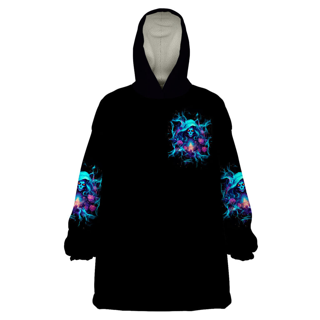 Witch Skull Wearable Blanket Hoodie I'm A Good Person But Don't Give Me A Reason To Show My Evel Side - Wonder Print Shop