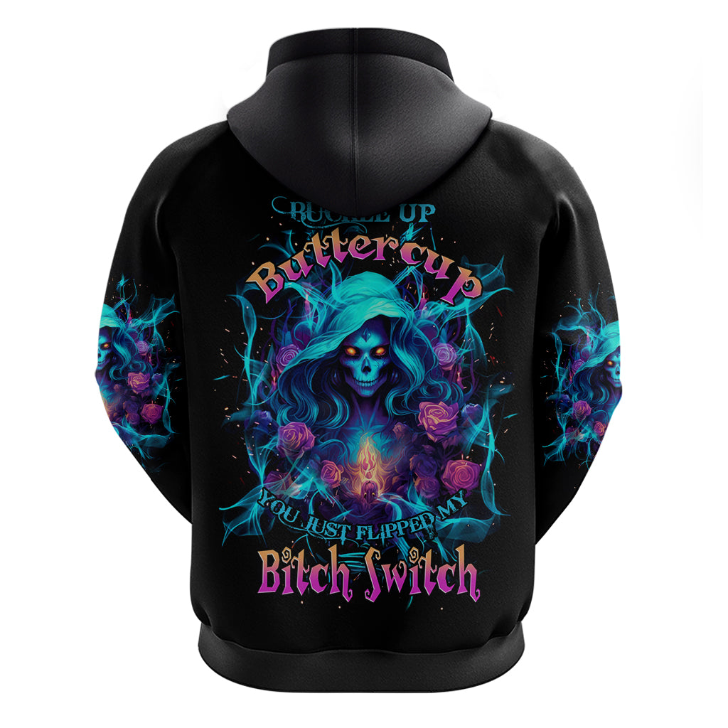 Witch Skull Zip Hoodie I'm A Good Person But Don't Give Me A Reason To Show My Evel Side - Wonder Print Shop