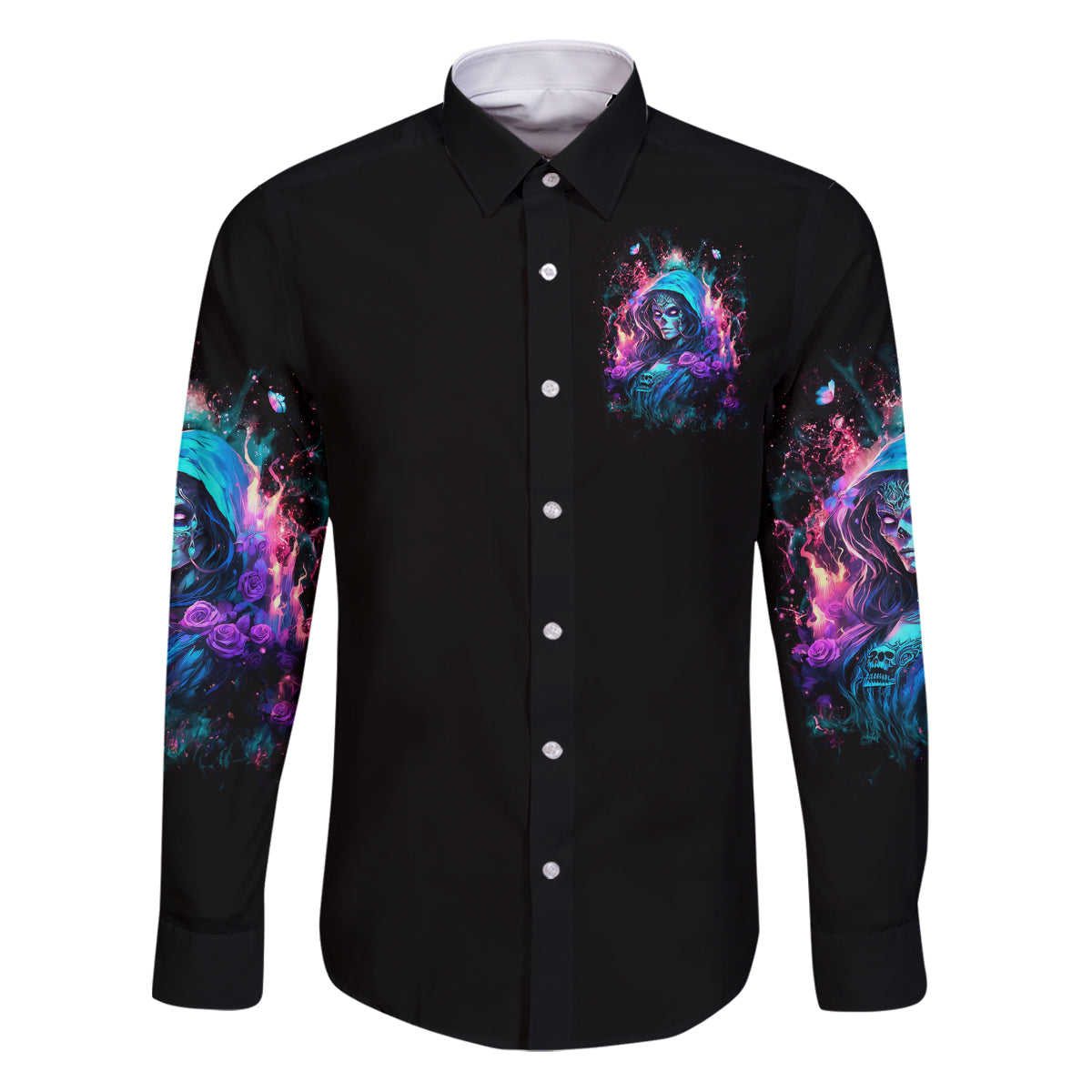 Lady Skull Family Matching Puletasi and Hawaiian Shirt The Good Girl In Me Got Tired Of The Bullshit - Wonder Print Shop