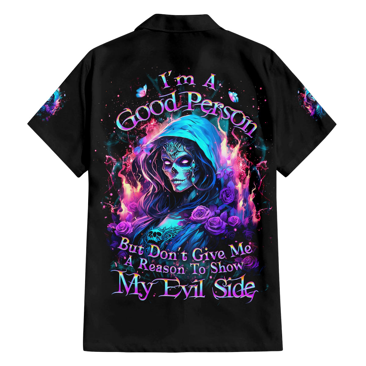 Lady Skull Family Matching Summer Maxi Dress and Hawaiian Shirt The Good Girl In Me Got Tired Of The Bullshit - Wonder Print Shop