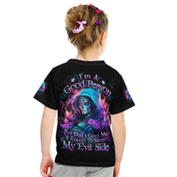 Lady Skull Kid T Shirt The Good Girl In Me Got Tired Of The Bullshit - Wonder Print Shop