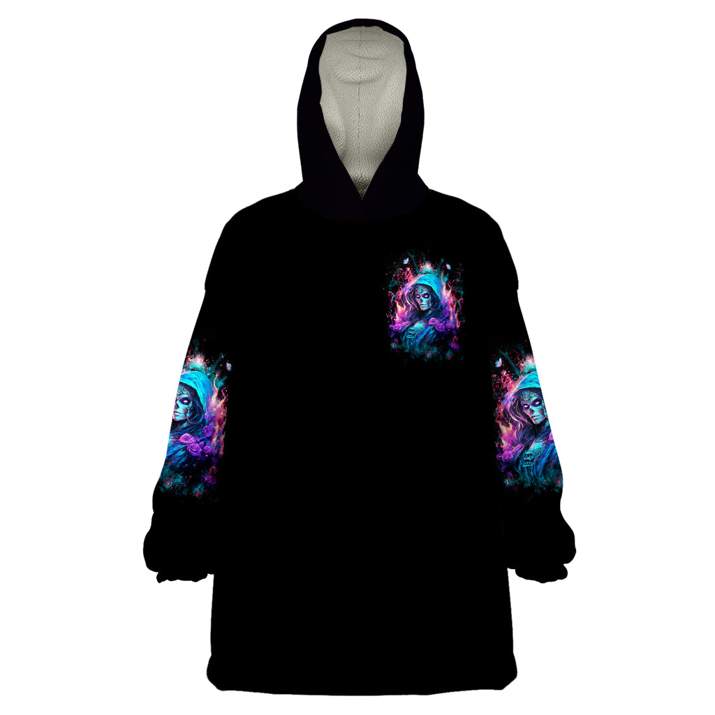 Lady Skull Wearable Blanket Hoodie The Good Girl In Me Got Tired Of The Bullshit - Wonder Print Shop