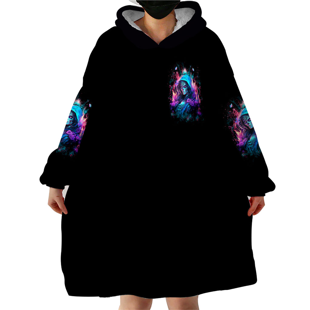 Lady Skull Wearable Blanket Hoodie The Good Girl In Me Got Tired Of The Bullshit - Wonder Print Shop