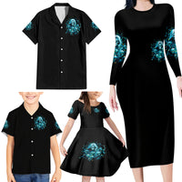 Irsh Girl Skull Family Matching Long Sleeve Bodycon Dress and Hawaiian Shirt Drink Up Bitch - Wonder Print Shop