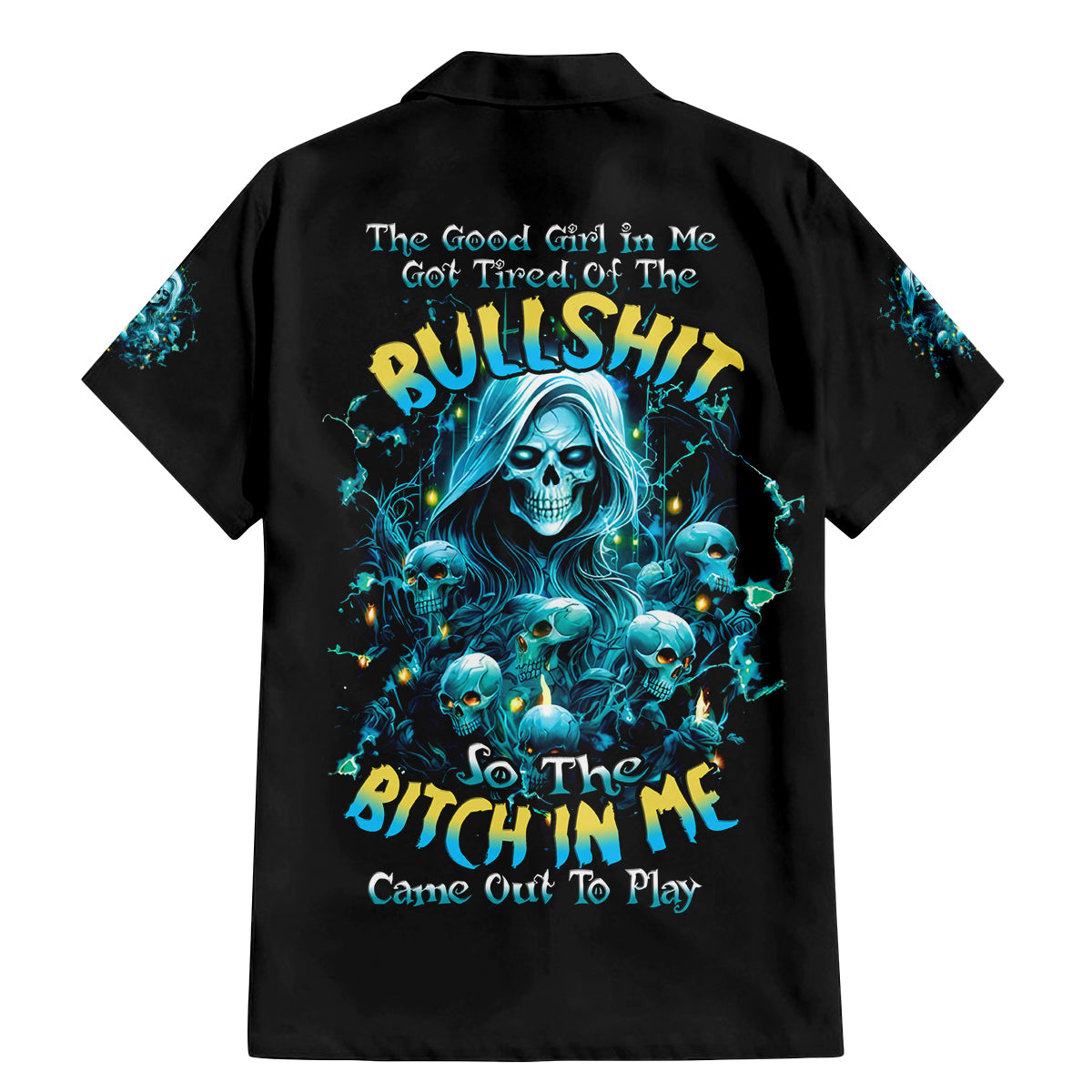 Irsh Girl Skull Family Matching Mermaid Dress and Hawaiian Shirt Drink Up Bitch - Wonder Print Shop