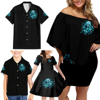 Irsh Girl Skull Family Matching Off Shoulder Short Dress and Hawaiian Shirt Drink Up Bitch - Wonder Print Shop