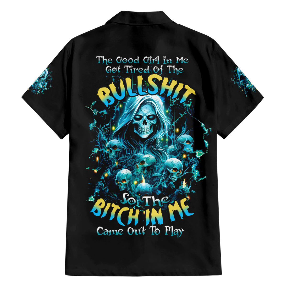 Irsh Girl Skull Family Matching Short Sleeve Bodycon Dress and Hawaiian Shirt Drink Up Bitch - Wonder Print Shop