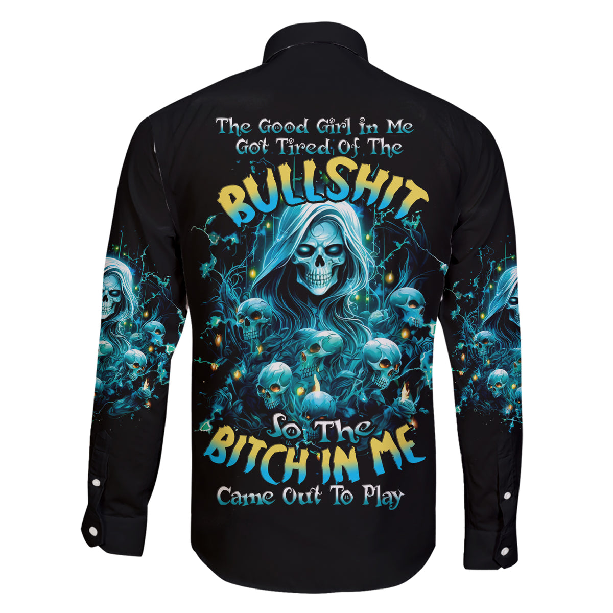 Irsh Girl Skull Family Matching Short Sleeve Bodycon Dress and Hawaiian Shirt Drink Up Bitch - Wonder Print Shop