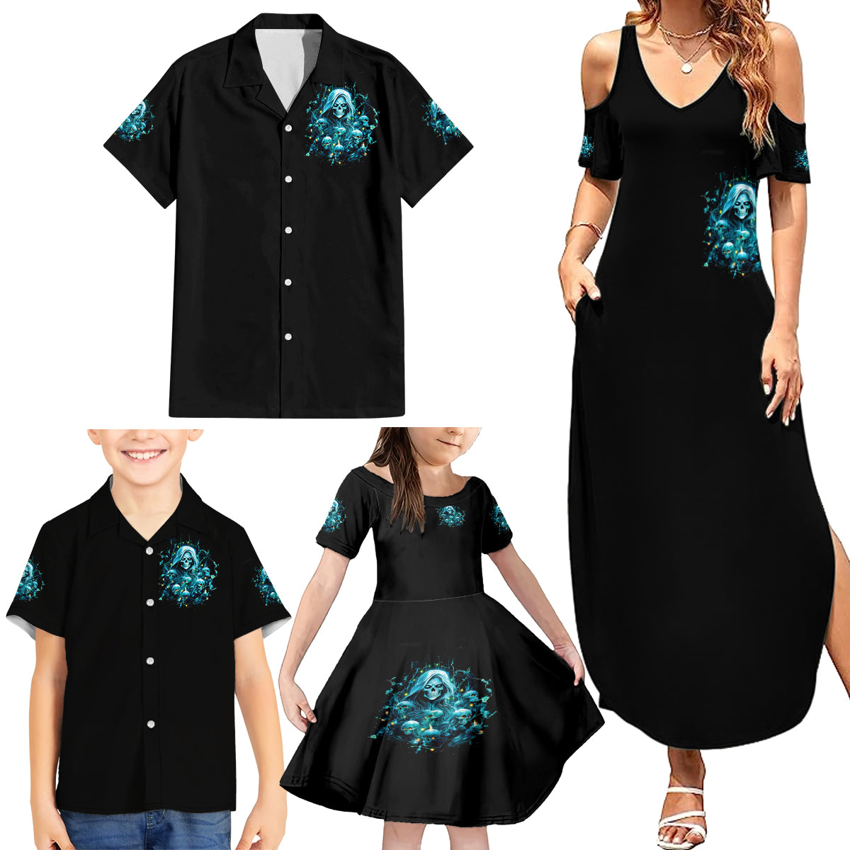 Irsh Girl Skull Family Matching Summer Maxi Dress and Hawaiian Shirt Drink Up Bitch - Wonder Print Shop