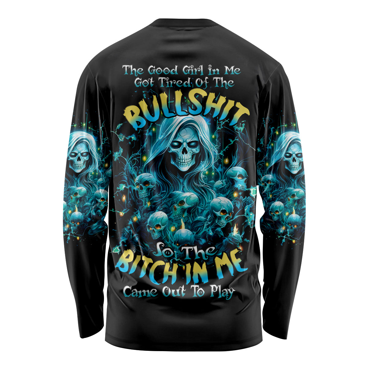 Irsh Girl Skull Long Sleeve Shirt Drink Up Bitch - Wonder Print Shop