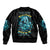 Irsh Girl Skull Sleeve Zip Bomber Jacket Drink Up Bitch - Wonder Print Shop