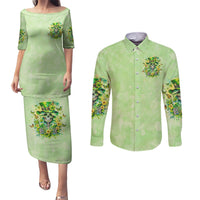 Thunder Skull Couples Matching Puletasi and Long Sleeve Button Shirt I'm Not Anti Social I'm Just Not User Friendly - Wonder Print Shop