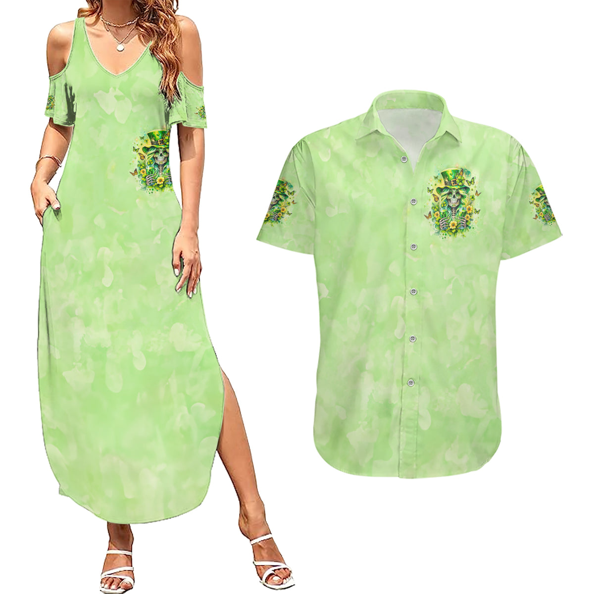 Thunder Skull Couples Matching Summer Maxi Dress and Hawaiian Shirt I'm Not Anti Social I'm Just Not User Friendly - Wonder Print Shop