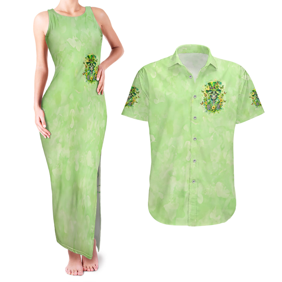 Thunder Skull Couples Matching Tank Maxi Dress and Hawaiian Shirt I'm Not Anti Social I'm Just Not User Friendly - Wonder Print Shop