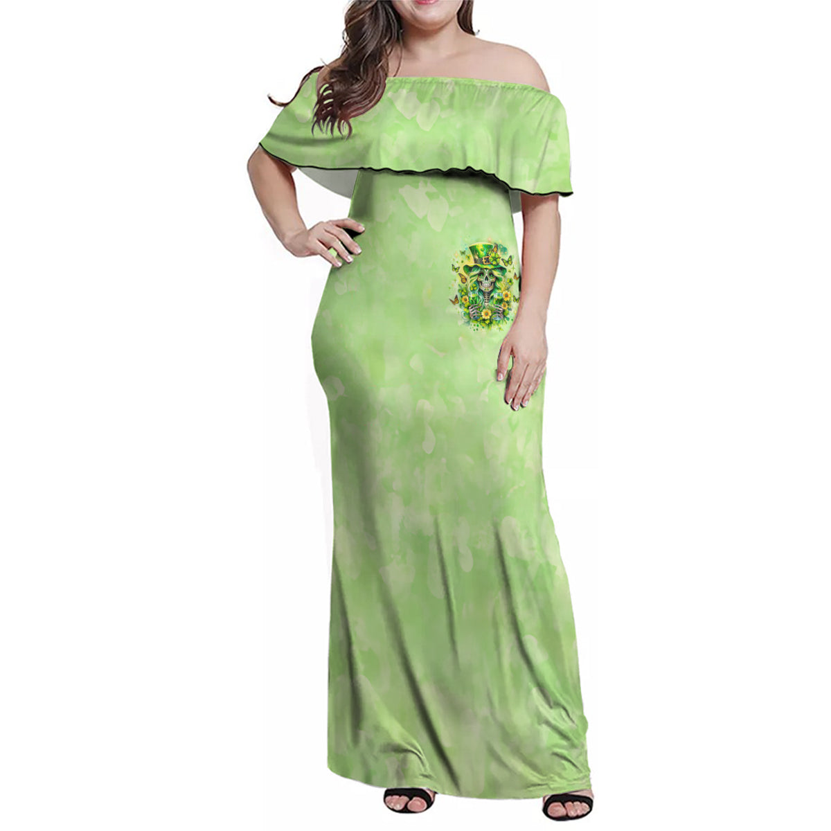 Thunder Skull Family Matching Off Shoulder Maxi Dress and Hawaiian Shirt I'm Not Anti Social I'm Just Not User Friendly - Wonder Print Shop