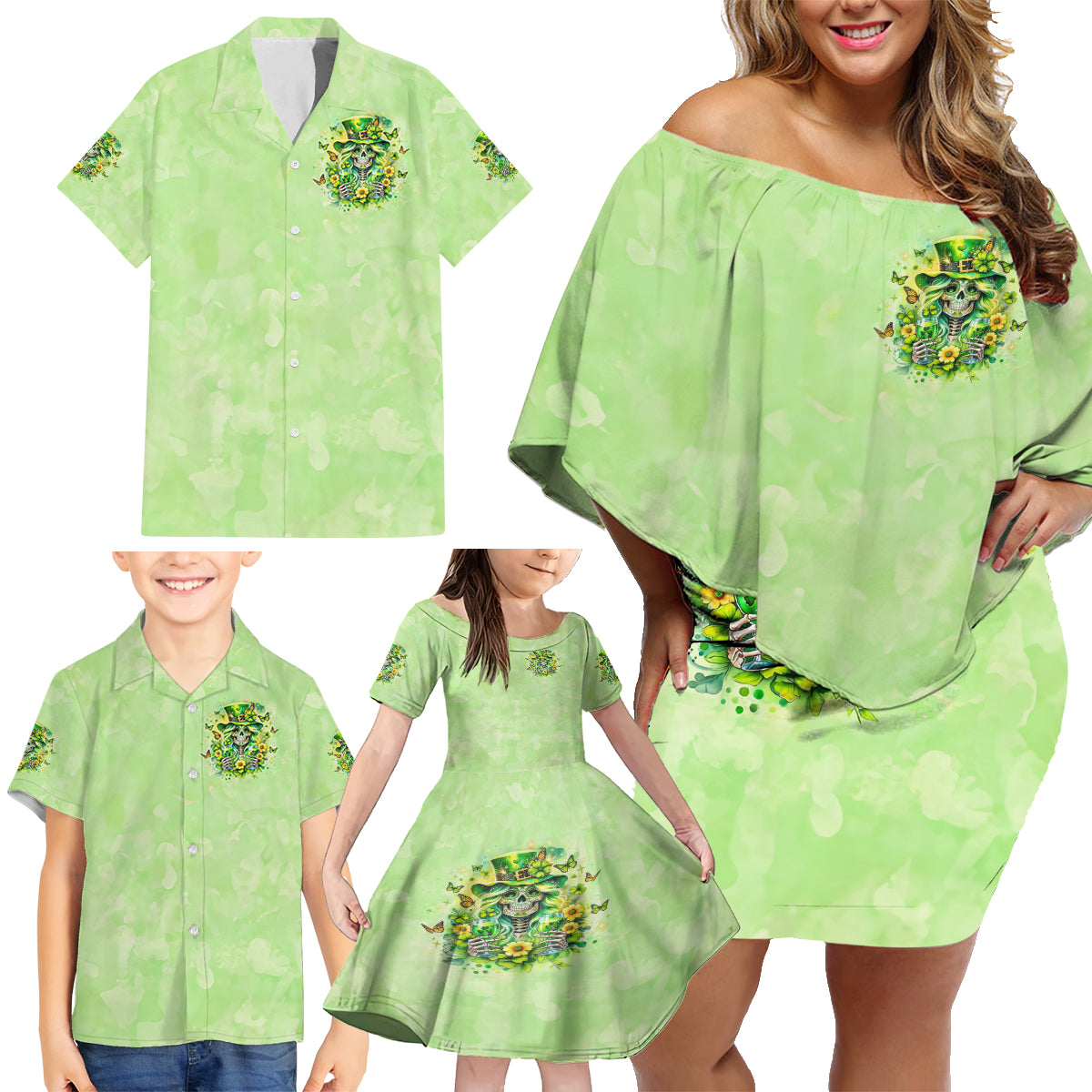 Thunder Skull Family Matching Off Shoulder Short Dress and Hawaiian Shirt I'm Not Anti Social I'm Just Not User Friendly - Wonder Print Shop