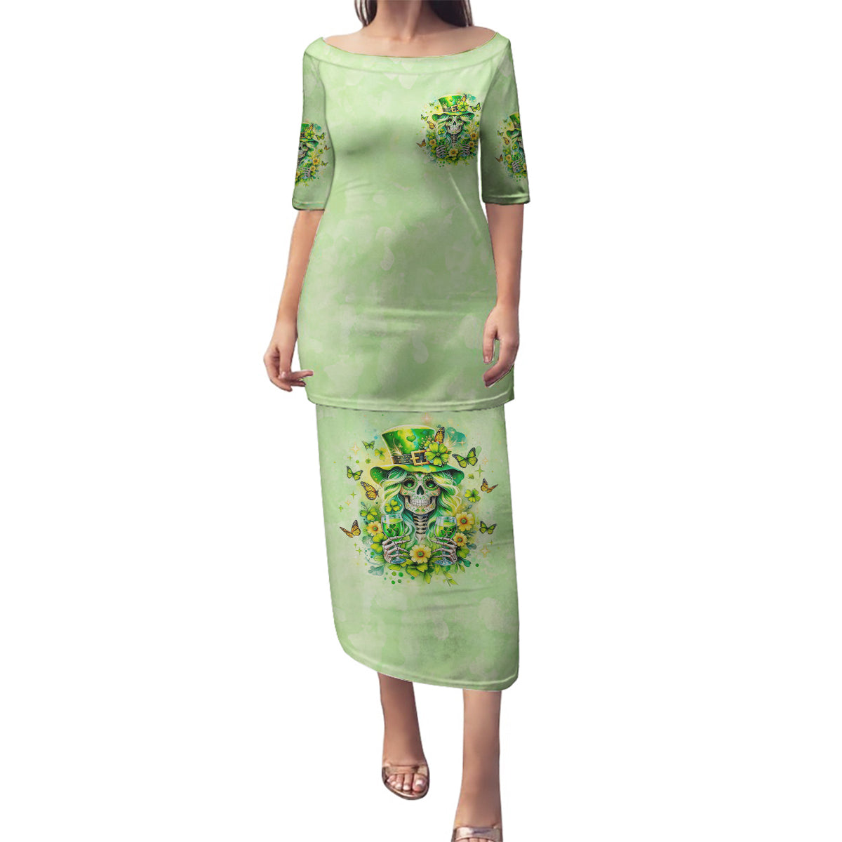 Thunder Skull Family Matching Puletasi and Hawaiian Shirt I'm Not Anti Social I'm Just Not User Friendly - Wonder Print Shop