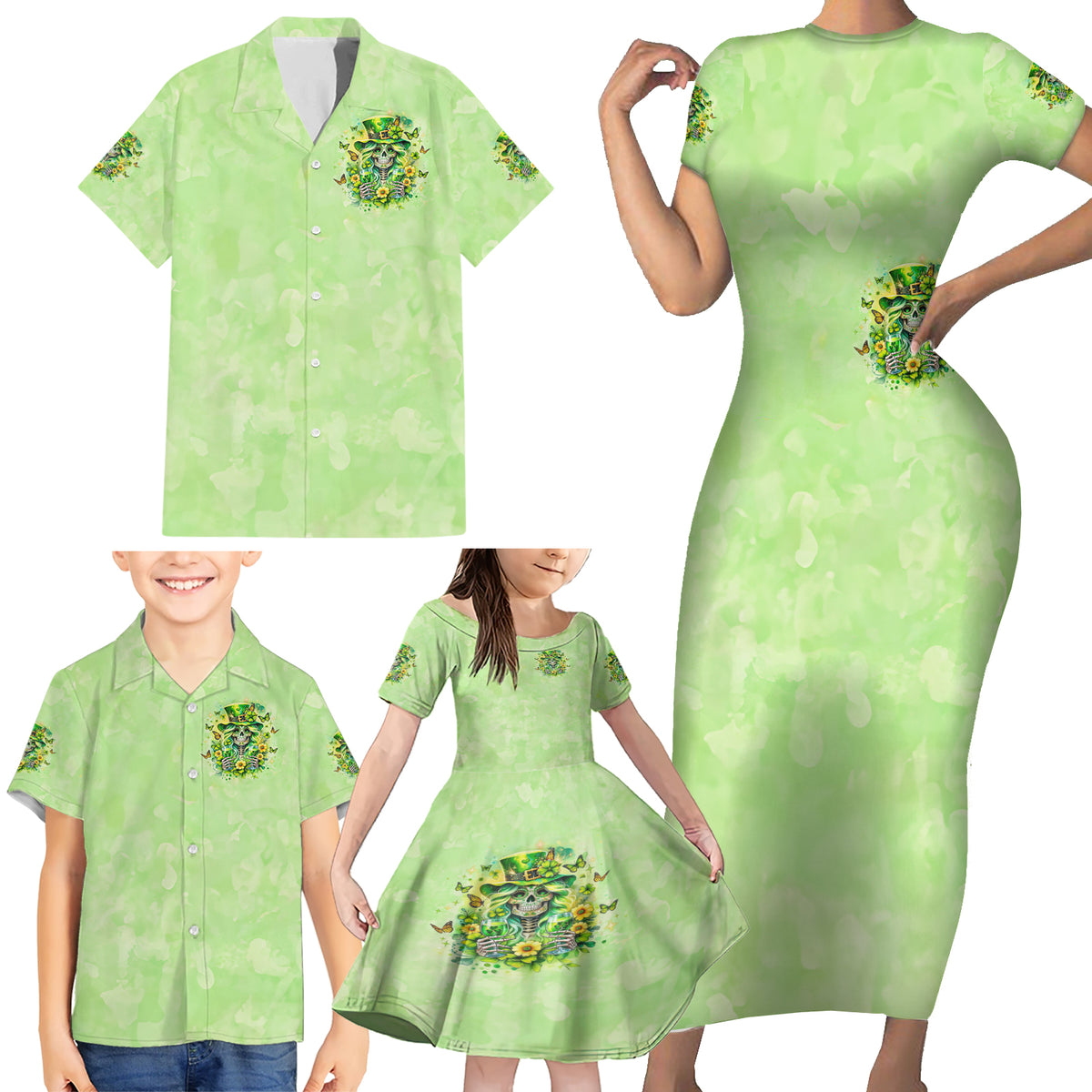 Thunder Skull Family Matching Short Sleeve Bodycon Dress and Hawaiian Shirt I'm Not Anti Social I'm Just Not User Friendly - Wonder Print Shop