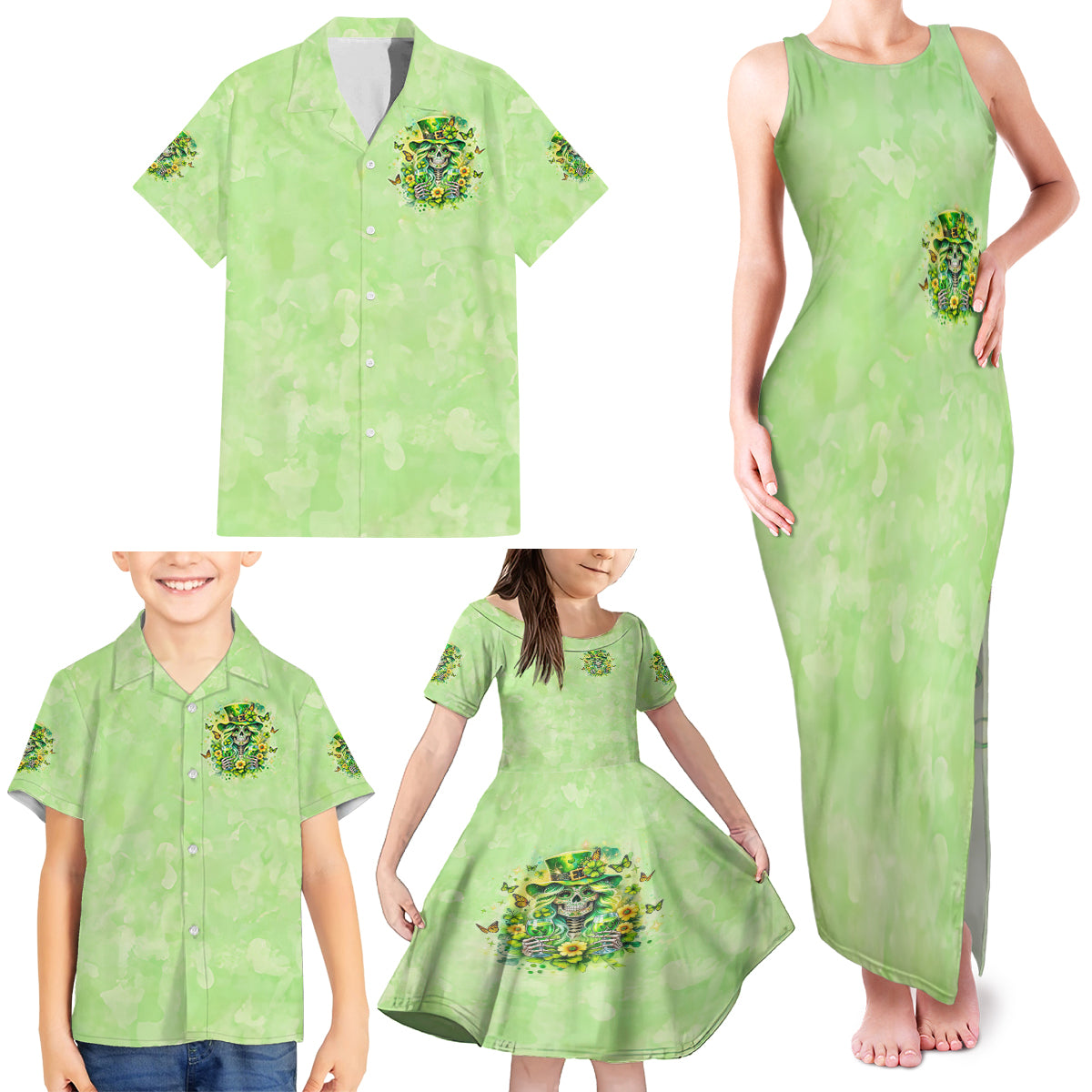 Thunder Skull Family Matching Tank Maxi Dress and Hawaiian Shirt I'm Not Anti Social I'm Just Not User Friendly - Wonder Print Shop