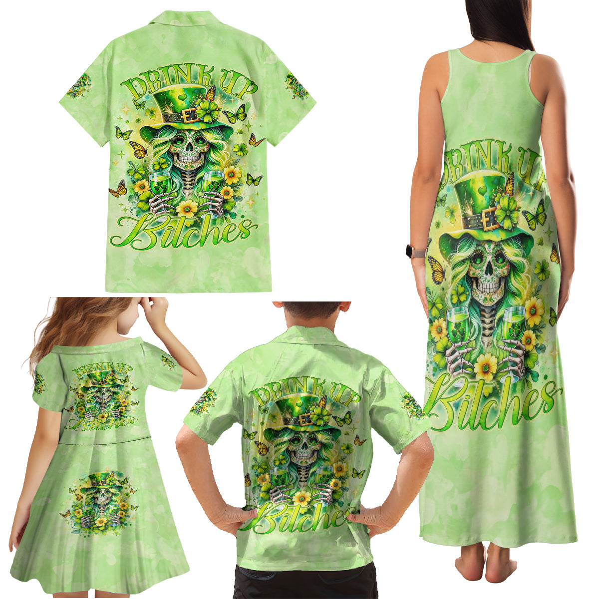 Thunder Skull Family Matching Tank Maxi Dress and Hawaiian Shirt I'm Not Anti Social I'm Just Not User Friendly - Wonder Print Shop