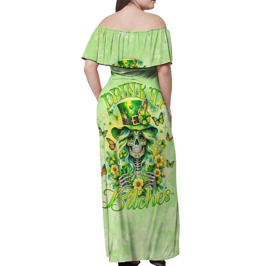 Thunder Skull Off Shoulder Maxi Dress I'm Not Anti Social I'm Just Not User Friendly - Wonder Print Shop