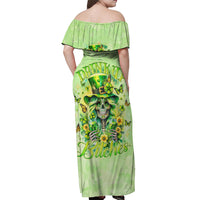 Thunder Skull Off Shoulder Maxi Dress I'm Not Anti Social I'm Just Not User Friendly - Wonder Print Shop
