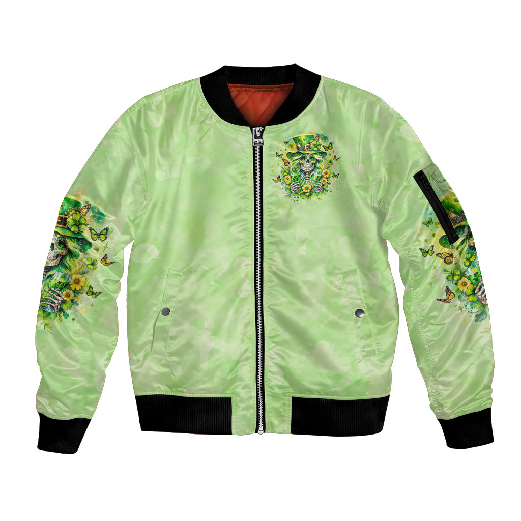 Thunder Skull Sleeve Zip Bomber Jacket I'm Not Anti Social I'm Just Not User Friendly - Wonder Print Shop