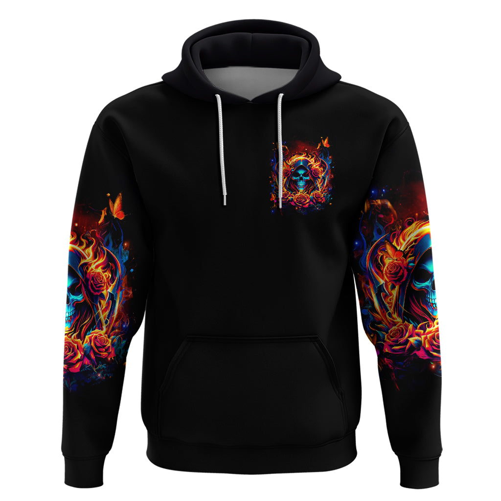 Flame Skull Hoodie Heaven Don't Want Me And Hell's Afraid I'll Take Over - Wonder Print Shop