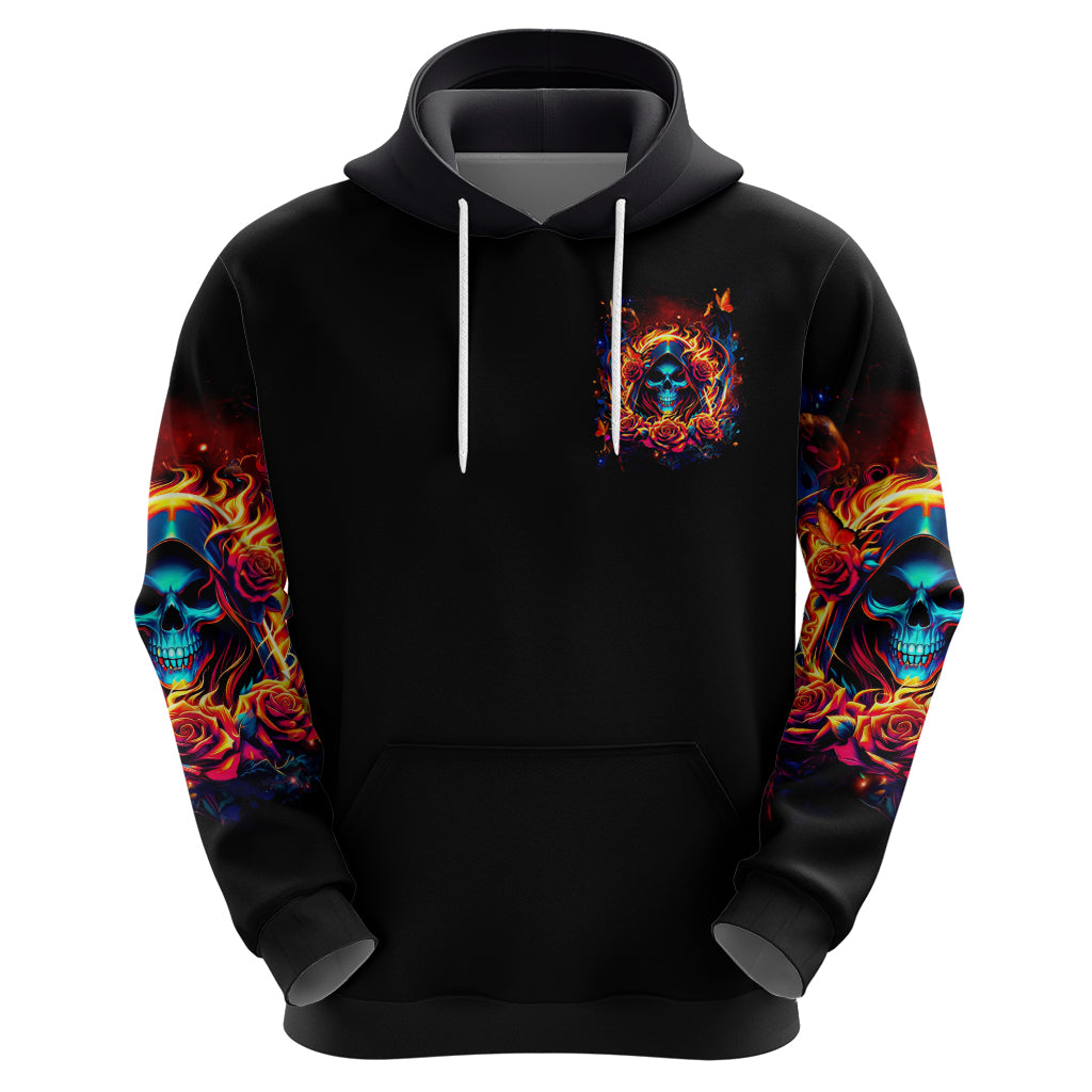Flame Skull Hoodie Heaven Don't Want Me And Hell's Afraid I'll Take Over - Wonder Print Shop