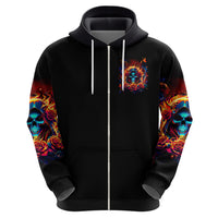 Flame Skull Hoodie Heaven Don't Want Me And Hell's Afraid I'll Take Over - Wonder Print Shop