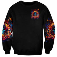 Flame Skull Sweatshirt Heaven Don't Want Me And Hell's Afraid I'll Take Over - Wonder Print Shop