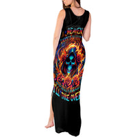 Flame Skull Tank Maxi Dress Heaven Don't Want Me And Hell's Afraid I'll Take Over - Wonder Print Shop