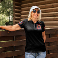 Flame Skull Women Polo Shirt Heaven Don't Want Me And Hell's Afraid I'll Take Over - Wonder Print Shop
