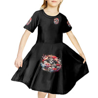 Rose Skull Kid Short Sleeve Dress Like Me Or Not I Don't Give A Flying Fuck - Wonder Print Shop
