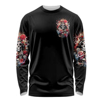 Rose Skull Long Sleeve Shirt Like Me Or Not I Don't Give A Flying Fuck - Wonder Print Shop