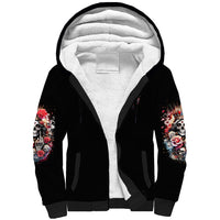 Rose Skull Sherpa Hoodie Like Me Or Not I Don't Give A Flying Fuck - Wonder Print Shop