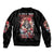 Rose Skull Sleeve Zip Bomber Jacket Like Me Or Not I Don't Give A Flying Fuck - Wonder Print Shop