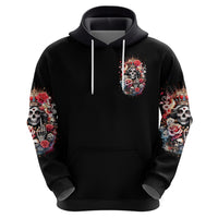 Rose Skull Zip Hoodie Like Me Or Not I Don't Give A Flying Fuck - Wonder Print Shop