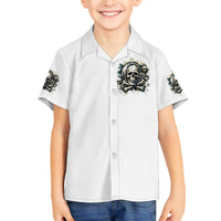 Black Skull Family Matching Long Sleeve Bodycon Dress and Hawaiian Shirt Hello Darkness My Old Friend - Wonder Print Shop