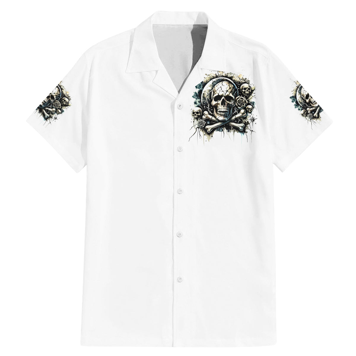 Black Skull Family Matching Mermaid Dress and Hawaiian Shirt Hello Darkness My Old Friend - Wonder Print Shop