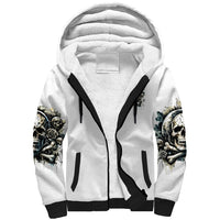 Black Skull Sherpa Hoodie Hello Darkness My Old Friend - Wonder Print Shop