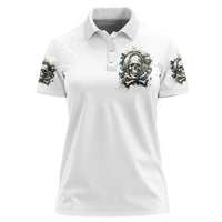Black Skull Women Polo Shirt Hello Darkness My Old Friend - Wonder Print Shop